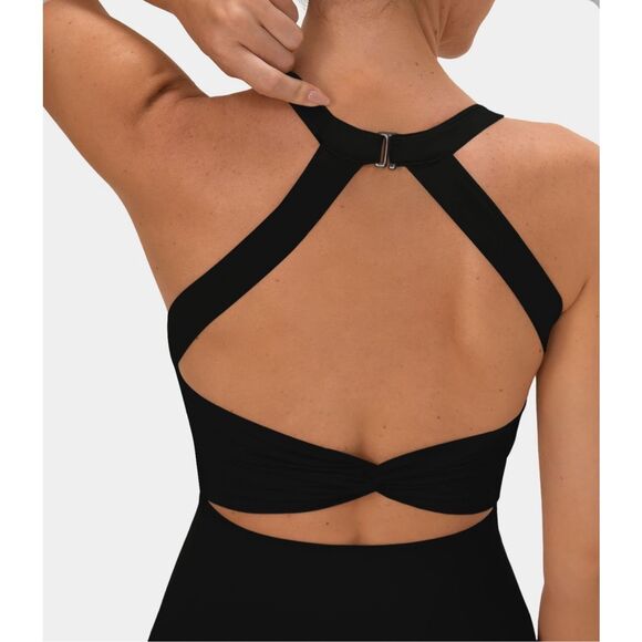 Halara Backless Twisted Dress in Black Size M Easy Peezy Edition - Picture 5 of 6